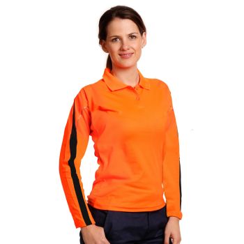 Winning Spirit Ladies’ TrueDry® Hi-Vis Long Sleeve Polo with Reflective Piping