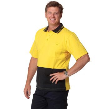 Winning Spirit Men’s 100% Cotton Jersey Safety Polo
