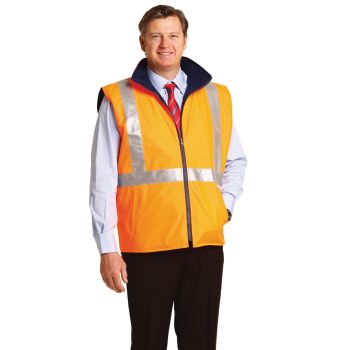 Winning Spirit Hi-Vis Reversible Safety Vest With X Pattern 3M Reflective Tapes Shell