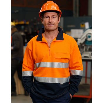 Winning Spirit Hi-Vis Two Tone Cotton Fleecy Sweat 3M Reflective Tapes