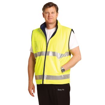 Winning Spirit Hi-Vis Reversible Mandarin Collar Safety Vest With 3M Tapes