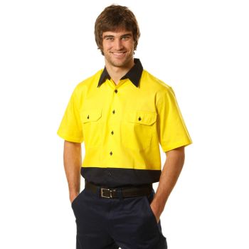 Winning Spirit Men’s High Visibility Cool-Breeze Cotton Twill Safety Shirt