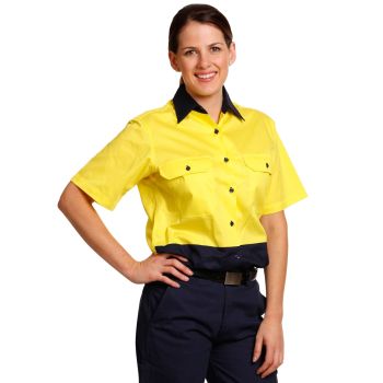 Winning Spirit Ladies’ High Visibility Cool-Breeze Cotton Twill Safety Shirt