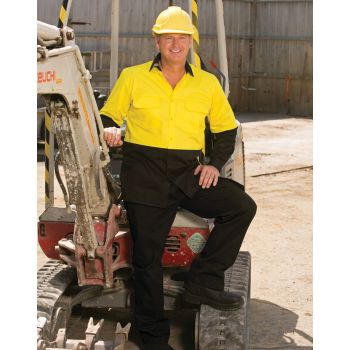 Winning Spirit Men’s High Visibility Cotton Twill Safety Shirt