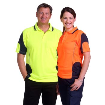 Winning Spirit Unisex CoolDry® Hi-Vis Mini Waffle Safety Polo