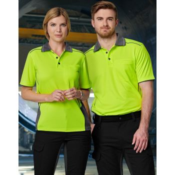 AIWX Hi-Vis Bamboo Charcoal Vented S/S Polo