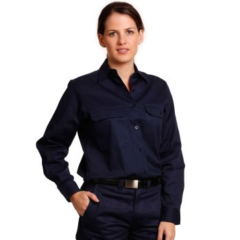 Winning Spirit Women's Cotton Drill Work Shirt