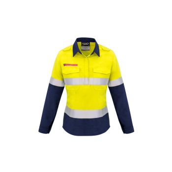 Syzmik Womens FR Closed Front Hooped Taped Spliced Shirt