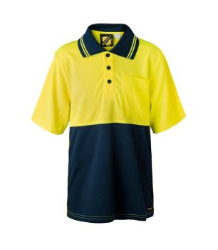 Workcraft - Kids Hi Vis Two Tone Short Sleeve Polo With Pocket