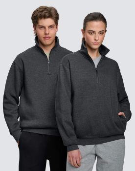 Winning Spirit 1/2 zip collar fleecy sweat