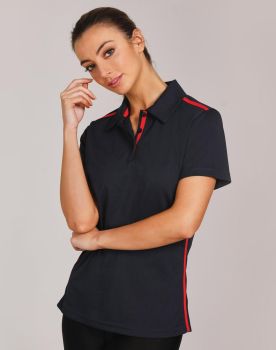 Winning Spirit Ladies' rapid cool short sleeve contrast polo