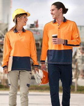 AIWX Hi-Vis Sustainable Cool-Breeze Truedry Safety L/S Polo